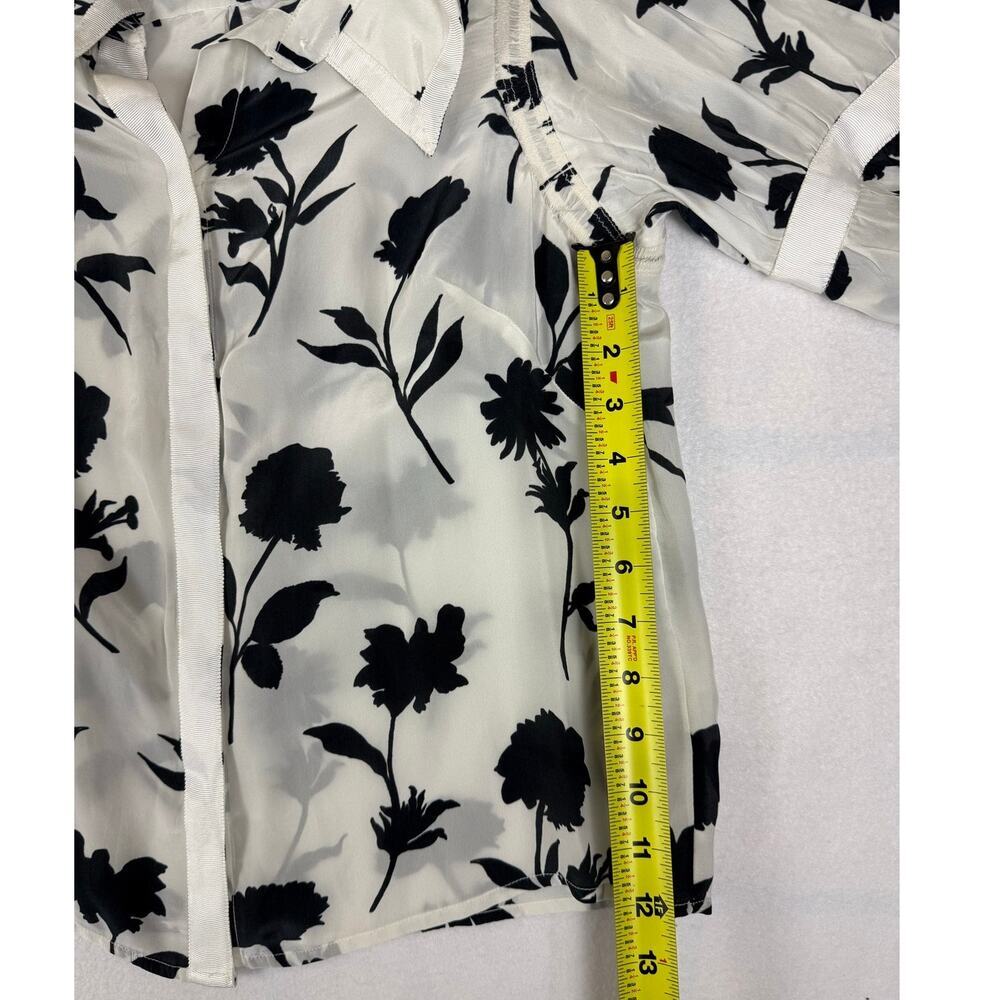 Maeve by Anthropologie Floral Blouse Black & White size L - Picture 6 of 10